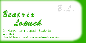 beatrix lopuch business card
